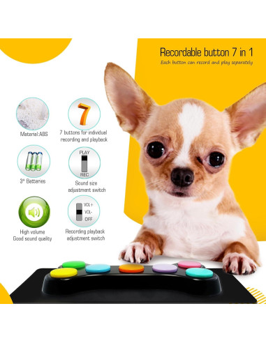 Botones de Comunicación para Mascotas JOY-U - 7 Botones Grabables