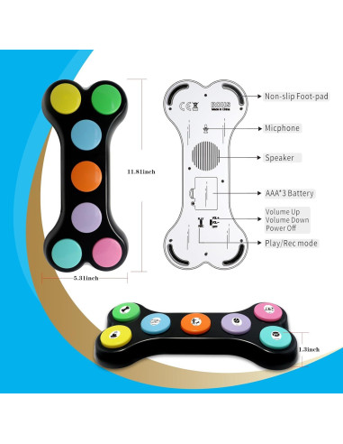 Botones de Comunicación para Mascotas JOY-U - 7 Botones Grabables