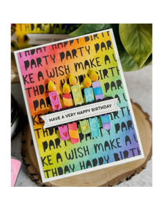 Troqueles de Metal FAWENUCY para Scrapbooking - Feliz Cumpleaños 10.7x9.9cm 2