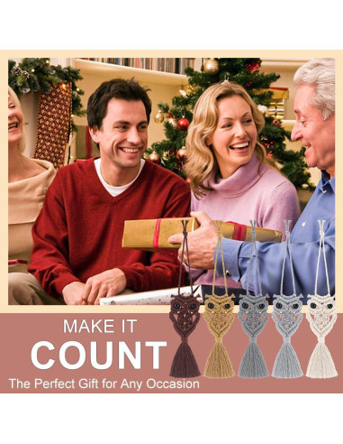 Kit de Macrame Boho ACRNIGHEET Colgante de Búho 5 Piezas