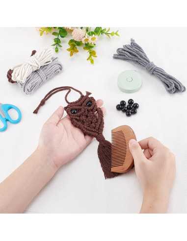 Kit de Macrame Boho ACRNIGHEET Colgante de Búho 5 Piezas