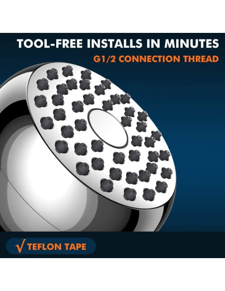 Cabezal de Ducha Alta Presión WASSA 7.62 cm Acero Inoxidable