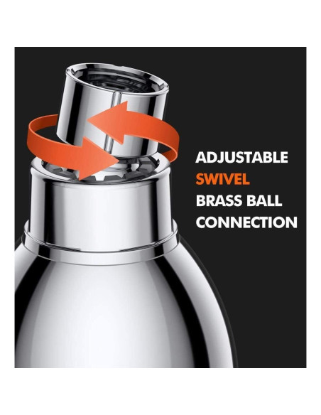 Cabezal de Ducha Alta Presión WASSA 7.62 cm Acero Inoxidable