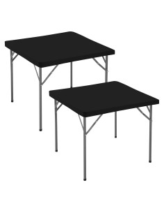 Mantel Cuadrado Ajustado Enjoyidea Negro 86.36x86.36 cm - 2 Piezas