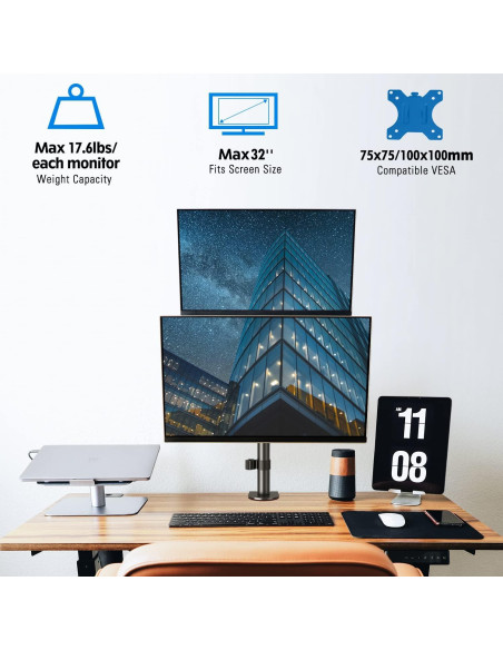 Soporte Doble Vertical para Monitores MOUNTUP MU3004 32" Ajustable