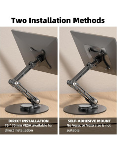 Soporte de Monitor Plegable WEARSON VESA 75mm 1.5kg Negro 2