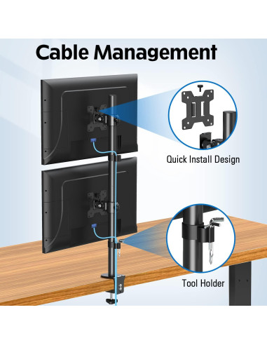 Soporte Doble Vertical para Monitores MOUNTUP MU3004 32" Ajustable