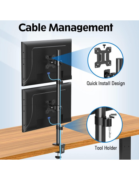 Soporte Doble Vertical para Monitores MOUNTUP MU3004 32" Ajustable