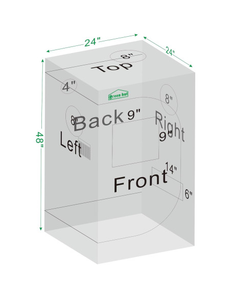 Carpa de Cultivo Interior Green Hut 60x60x120 cm 600D Mylar