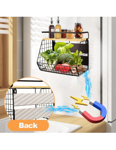 Estante Magnético DecorDudz para Nevera con Tapa de Madera 2