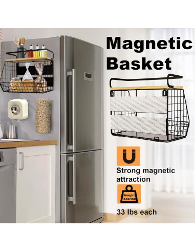 Estante Magnético DecorDudz para Nevera con Tapa de Madera