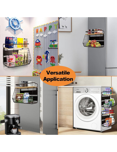 Estante Magnético DecorDudz para Nevera con Tapa de Madera Estante Magnético DecorDudz para Nevera con Tapa de Madera