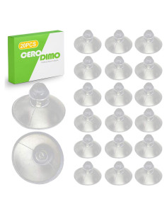20 Ventosas Transparentes CeroDimo 18mm para Mesas de Vidrio