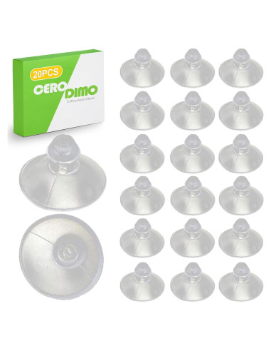 20 Ventosas Transparentes CeroDimo 18mm para Mesas de Vidrio