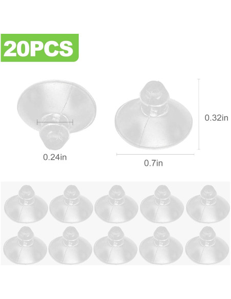 20 Ventosas Transparentes CeroDimo 18mm para Mesas de Vidrio