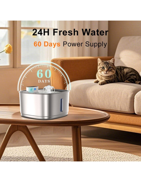 Fuente de Agua Inalámbrica GinGine 3.2L Acero Inoxidable