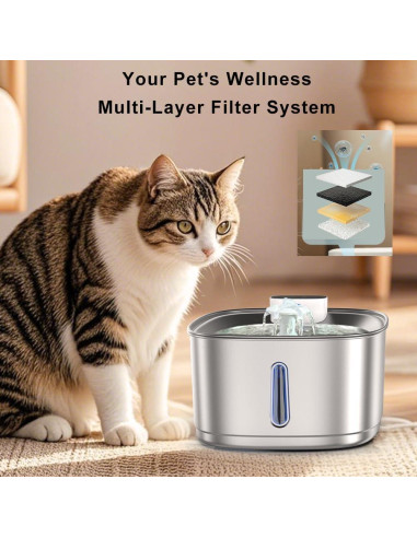 Fuente de Agua Inalámbrica GinGine 3.2L Acero Inoxidable