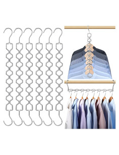 6 Perchas Ahorra Espacio Besslly de Metal Colapsables 10kg