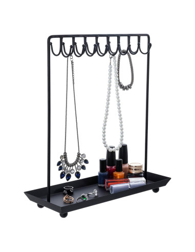 Soporte de Joyería MyGift Metal Negro 14" con 20 Ganchos