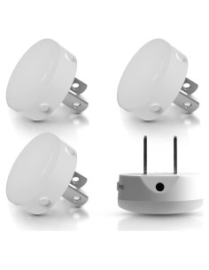 Luz Nocturna LED Enchufable Alastech-Yoti, Brillo Ajustable, 4 Pcs