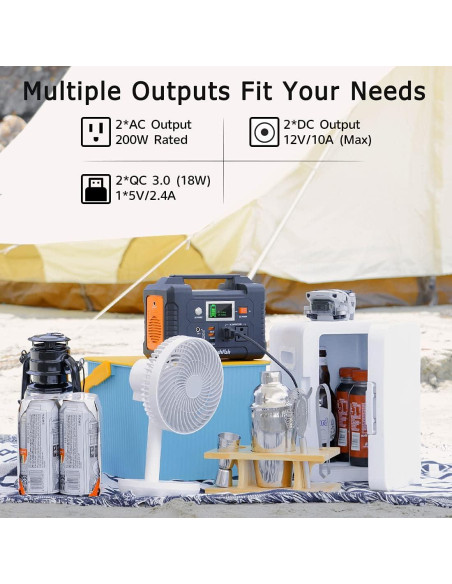 Generador Solar Portátil FlashFish E200 151Wh 200W AC/DC