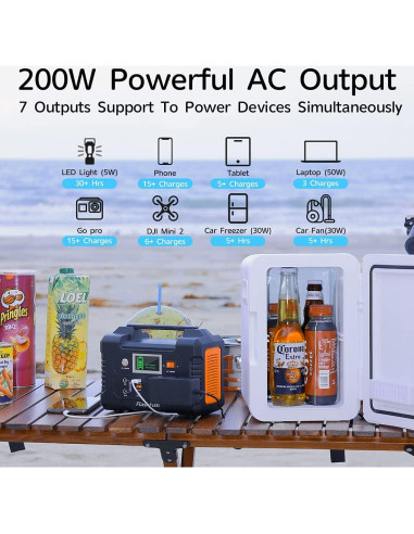 Generador Solar Portátil FlashFish E200 151Wh 200W AC/DC