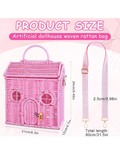 Bolsa de Hombro Casa de Muñecas Rosa XingHeUS 24x21x12 cm 2