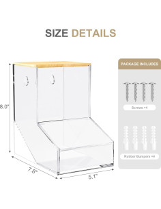 Dispensador de cápsulas de lavandería TCJJ acrílico 20.3x19.8x12.9cm 2