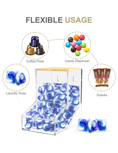 Dispensador de cápsulas de lavandería TCJJ acrílico 20.3x19.8x12.9cm