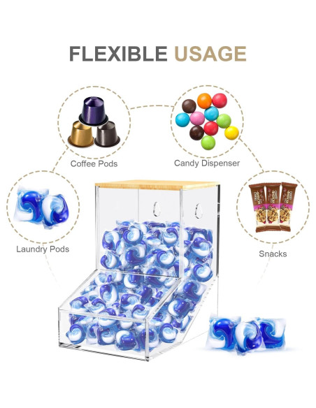 Dispensador de cápsulas de lavandería TCJJ acrílico 20.3x19.8x12.9cm