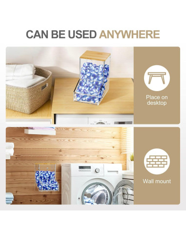 Dispensador de cápsulas de lavandería TCJJ acrílico 20.3x19.8x12.9cm