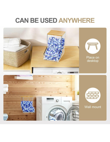 Dispensador de cápsulas de lavandería TCJJ acrílico 20.3x19.8x12.9cm