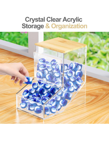 Dispensador de cápsulas de lavandería TCJJ acrílico 20.3x19.8x12.9cm