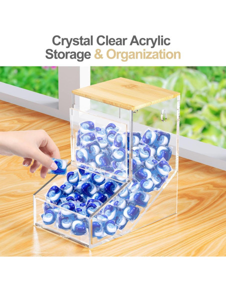 Dispensador de cápsulas de lavandería TCJJ acrílico 20.3x19.8x12.9cm