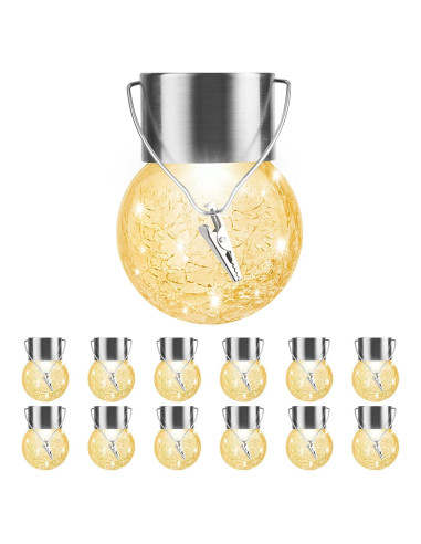 Luces Solares Colgantes PARTPHONER 12 Piezas Jardín