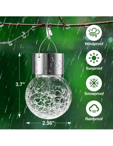 Luces Solares Colgantes PARTPHONER 12 Piezas Jardín