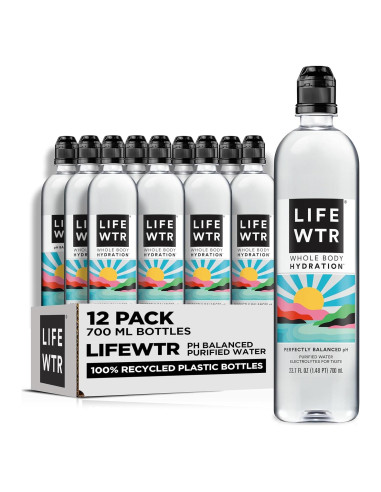 Agua Purificada LIFEWTR 700ml pH Equilibrado Paquete 12
