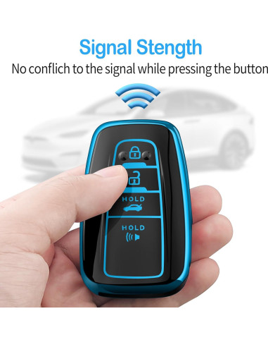 Funda de Llave Tukellen TPU Azul para Toyota 2020-2024