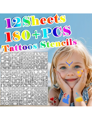 Kit de 183 Plantillas de Tatuajes Temporales Yazhiji