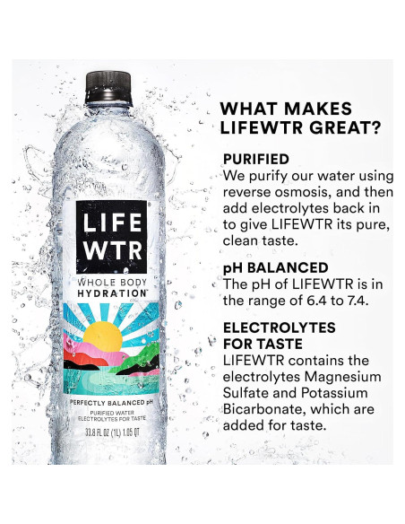 Agua Purificada LIFEWTR 700ml pH Equilibrado Paquete 12