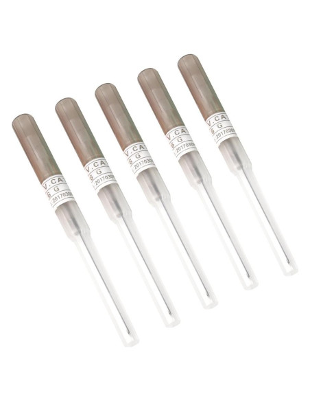 Paquete de 5 Agujas de Perforación Catéter 16G BM Acero Inoxidable