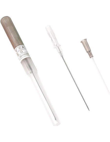 Paquete de 5 Agujas de Perforación Catéter 16G BM Acero Inoxidable