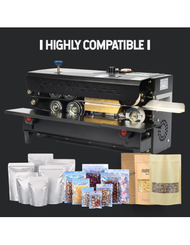 Sellador de Banda Continua U.S. Solid Automático 650W PVC