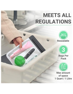 Ogato Bolsa de Aseo Transparente Aprobada por TSA - 3 Piezas 2