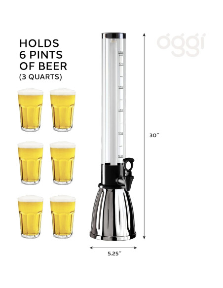 Dispensador de Cerveza OGGI 3L Acero Inoxidable con Grifo