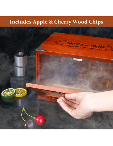 Kit de Ahumador de Cócteles Dom Scmook con Astillas de Madera