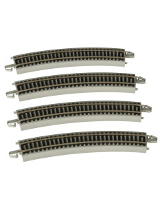 Bachmann Pista Curva E-Z Track 55,88 cm Riel Níquel HO
