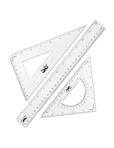 Juego de Geometría Mr. Pen - Regla 30.48 cm, Escuadras