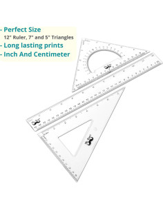 Juego de Geometría Mr. Pen - Regla 30.48 cm, Escuadras 2