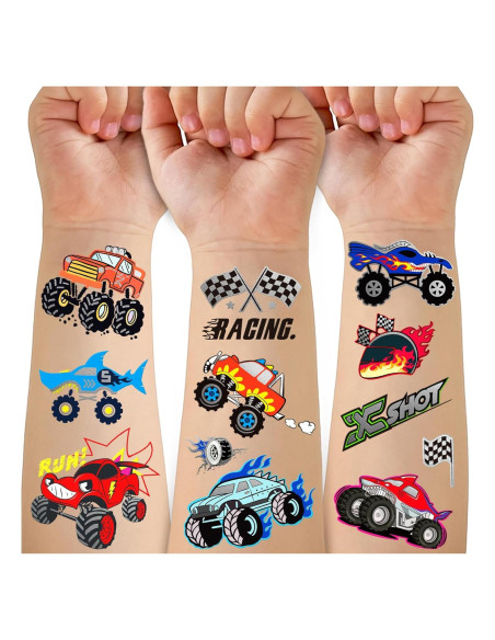 75 Tatuajes Temporales Metálicos para Niños - Camiones Monstruo 75 Tatuajes Temporales Metálicos para Niños - Camiones Monstruo